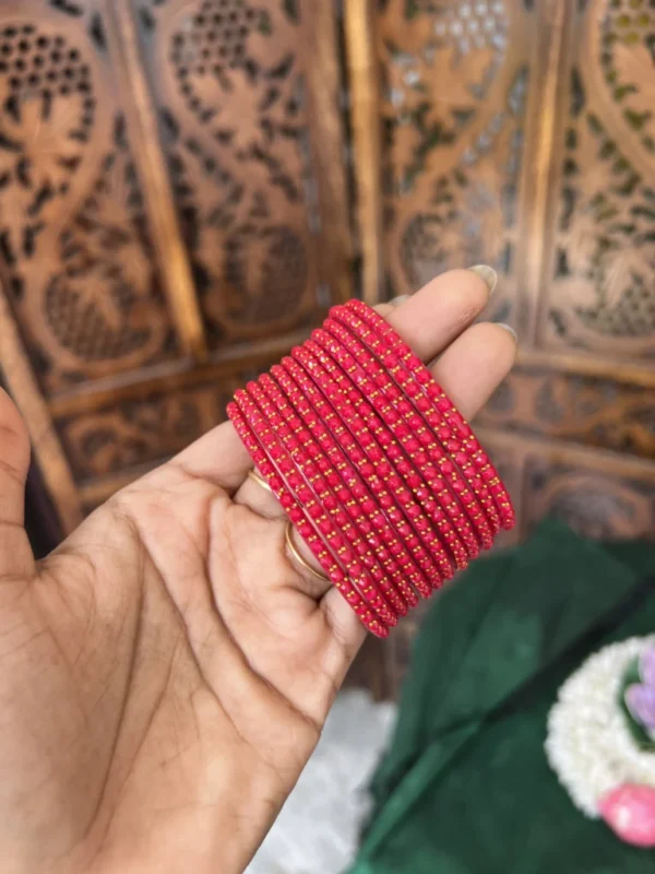 Rain drop bangle - Kayal - Dark pink