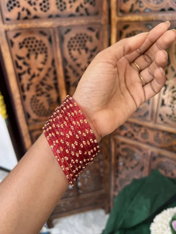 Rain drop bangle - Red