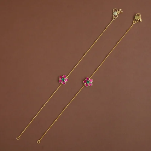 Jadau floral anklet