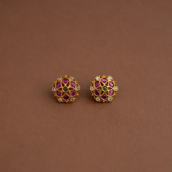 Kempu floral earstud