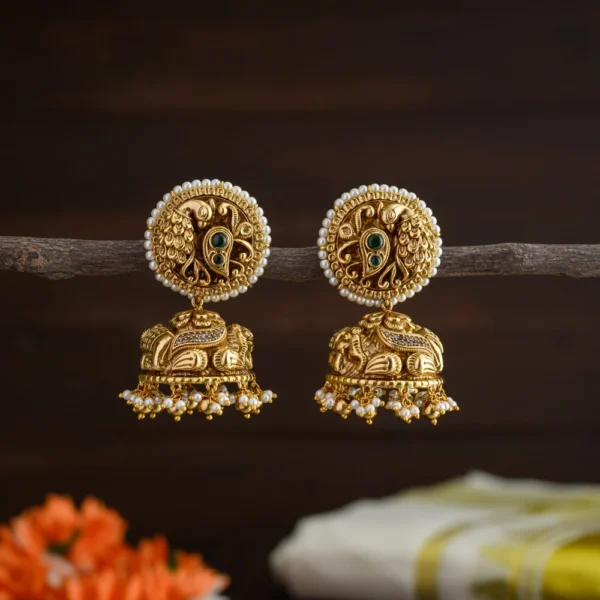Bridal peacock jhumka- Thaanya