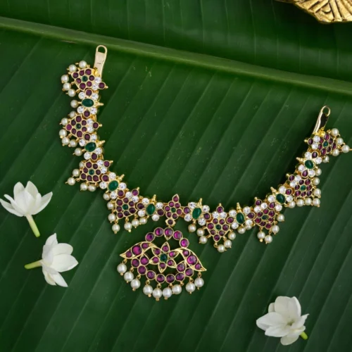 Anicham real kempu neckpiece