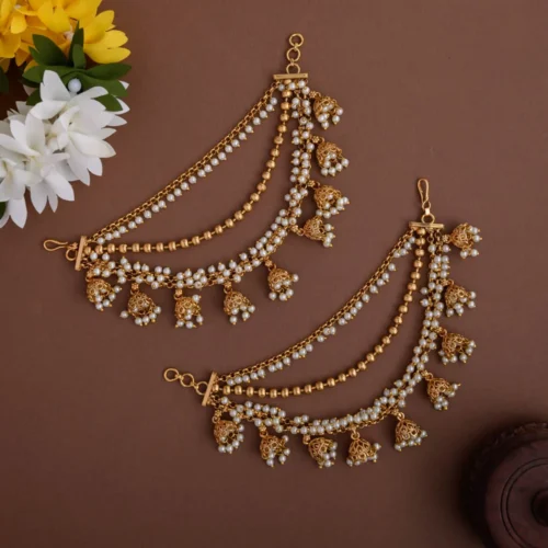 Layered pearl earchains