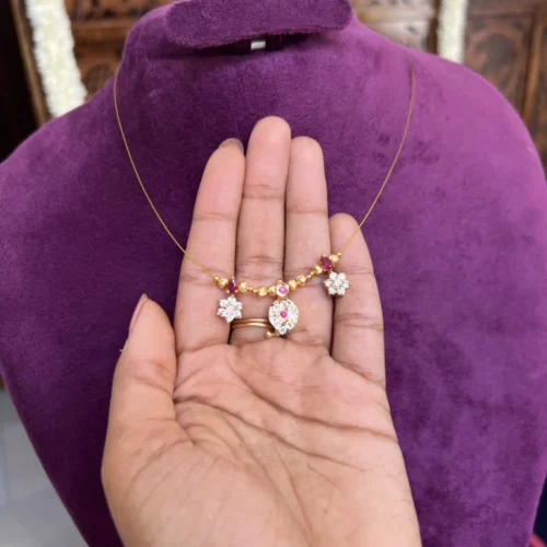 Invisible  neckpiece - [ 1 Maangaz and 2 floral ]- Gla