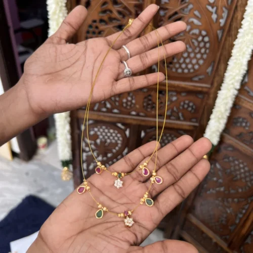 Dual layered  invisible neckpiece  [ drop and nakshatra ]