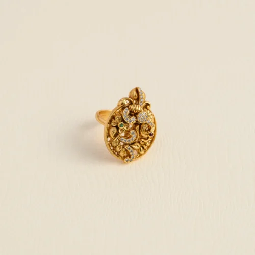 3D peacock bridal ring