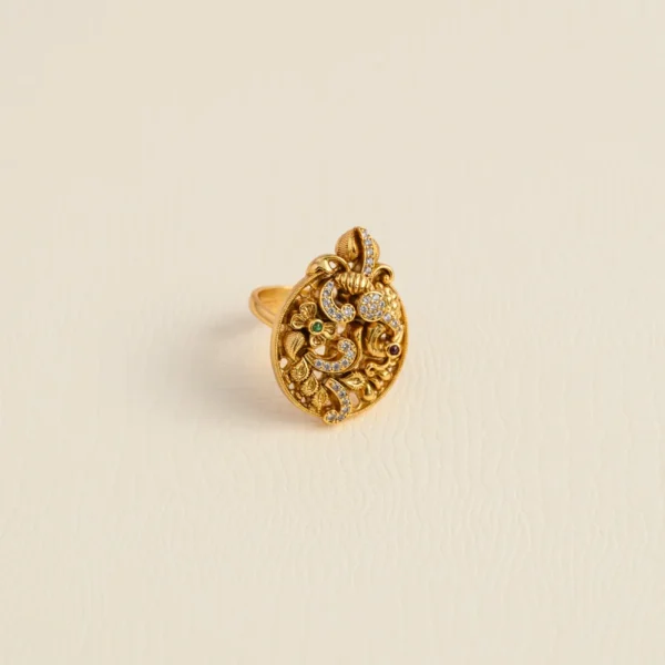3D peacock bridal ring