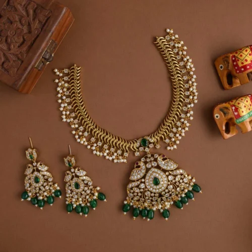 Kuyil real gold inspired neckpiece set