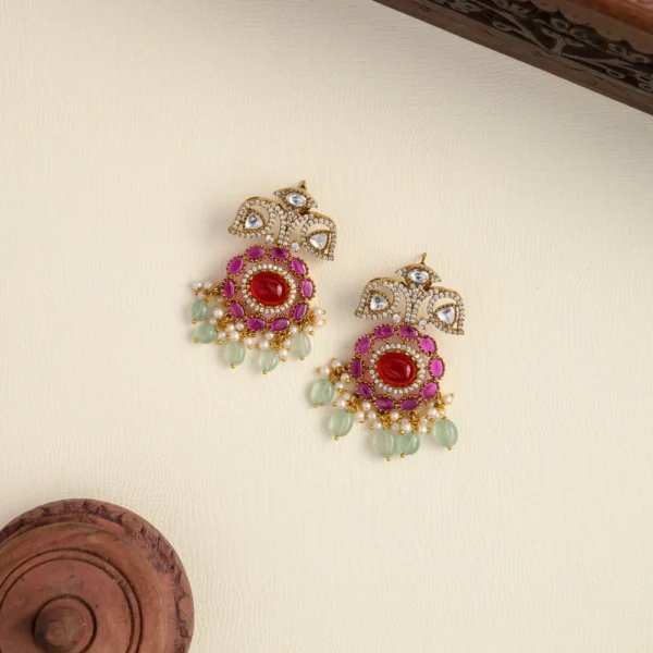 Ridhanya moissanite dual layered neckpiece set - Image 2
