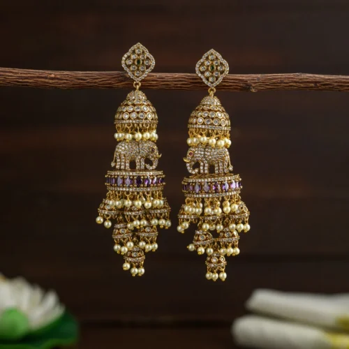 Elephant bridal jhumka